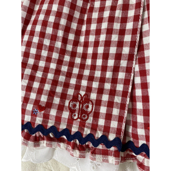 Faded Glory Baby Girl Dress Size 6-9M Vintage Y2K Red White GIngham Check Sailor - Picture 3 of 16